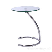 Living room round glass side coffee table